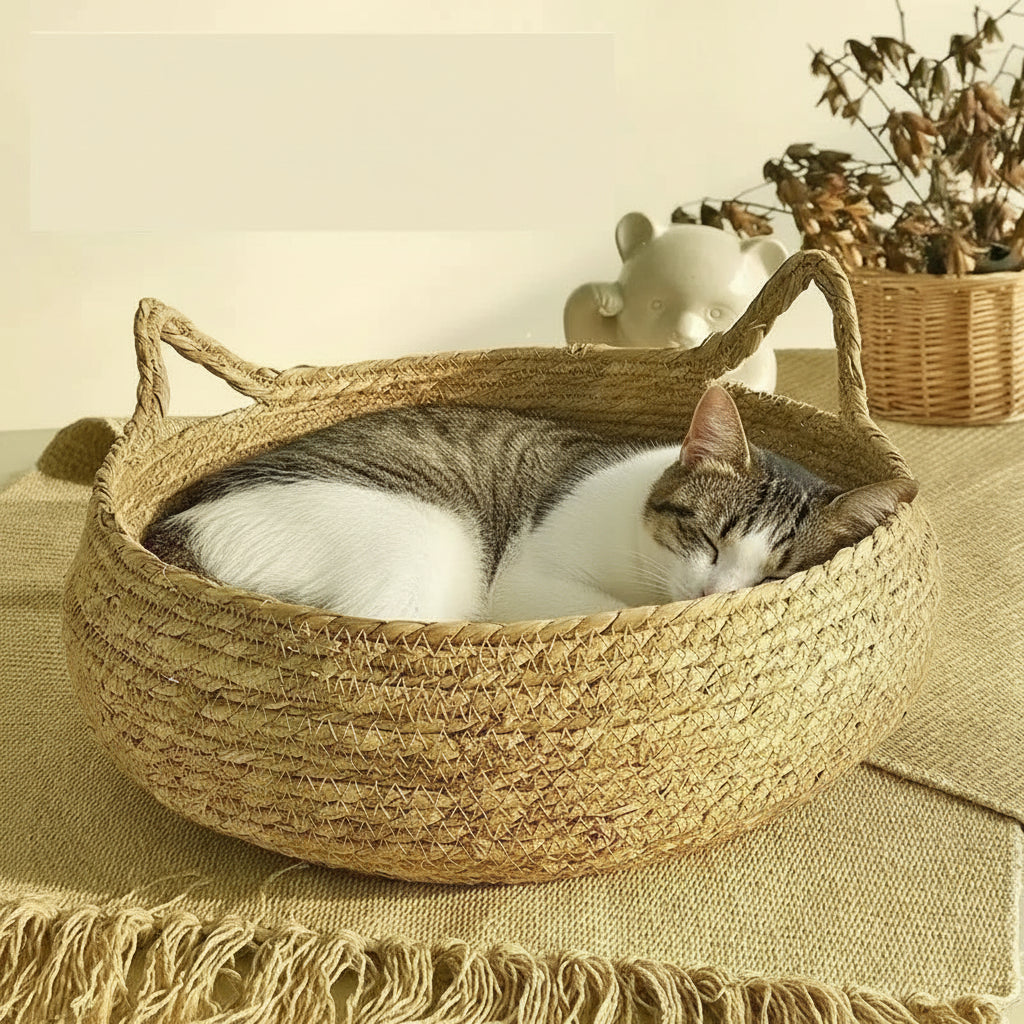 Panier Osier Tressé Chat