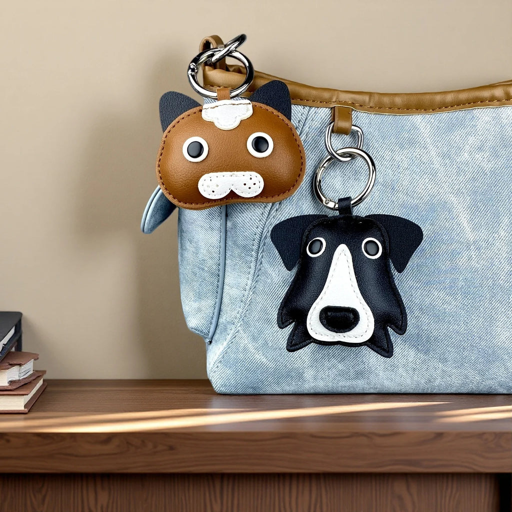 Porte-Clés Chien et Chat en Cuir