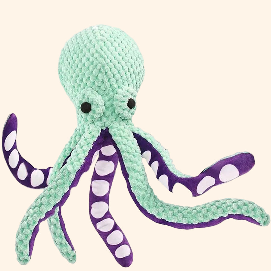 Interactieve pluche octopus voor honden - Geluidmakend anti-vervelingsspeeltje