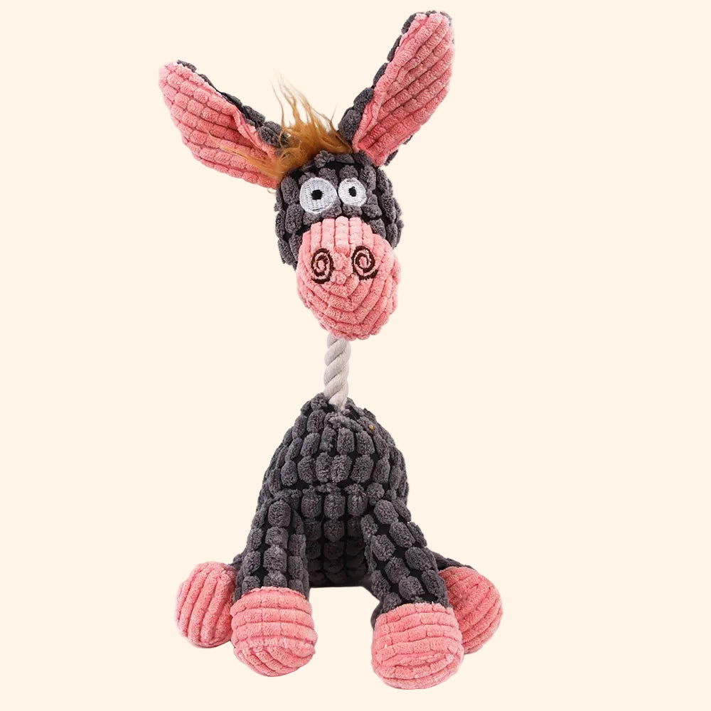 Zou-Zoo fluwelen pluche hondenspeeltje - antistress speeltje voor de kiezen